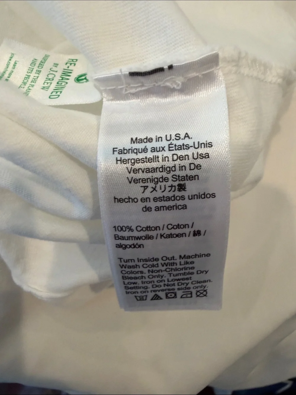 J. Crew White East Hampton Graphic Tee with Blue & Yellow Print